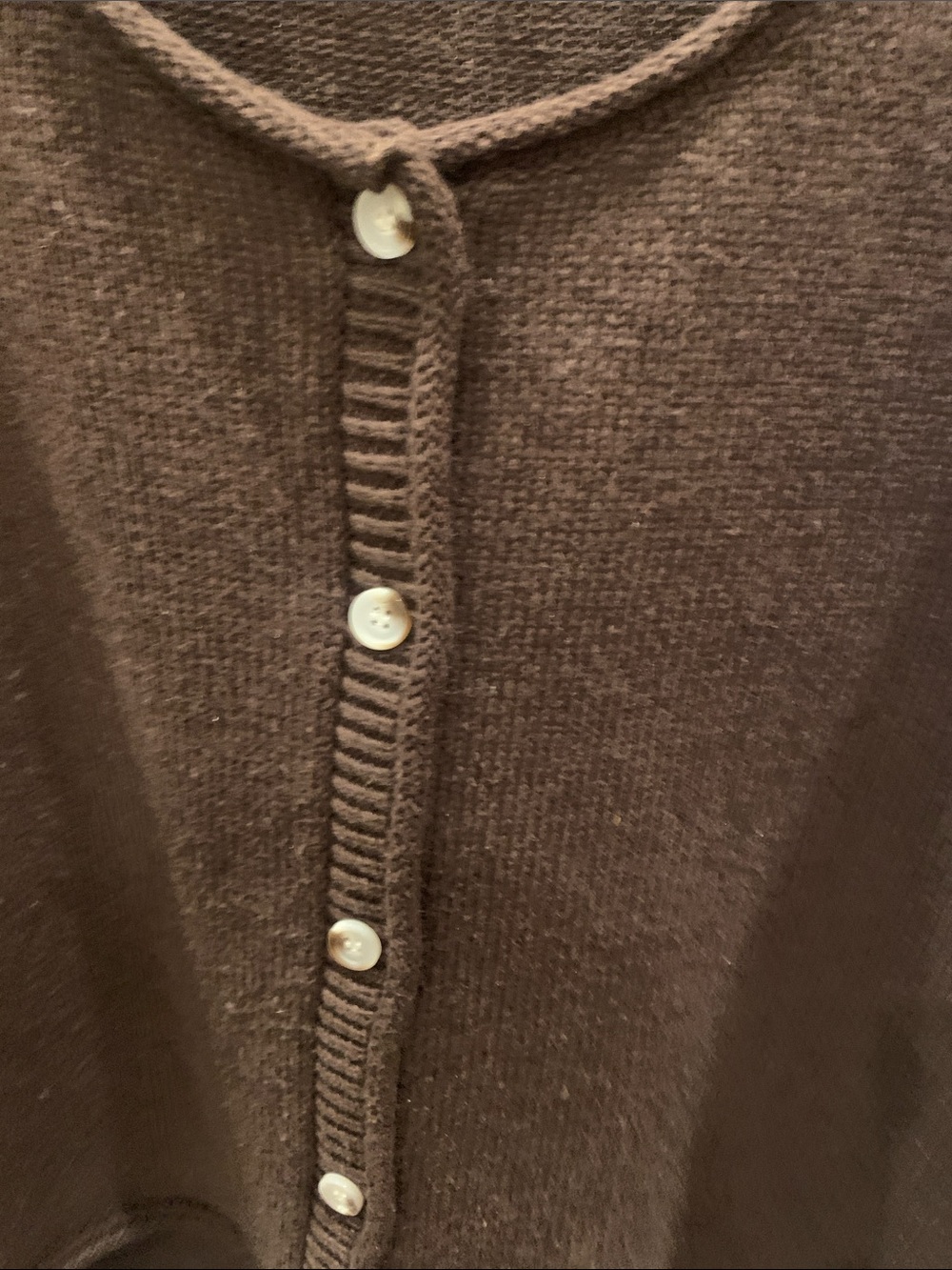 Dark Brown Sleeveless Button-Front Knit Vest - Picture 3 of 5